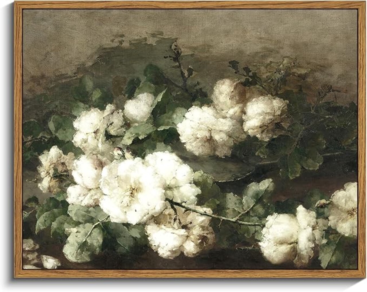 Framed Canvas Wall Art Vintage Decor, Flower Prints Wall Art Room Wall Decor, Botanical Prints Wall Art for Living Room Decorations, Rustic ArtWork for Bathroom Bedroom Home Decor, 11"x14"